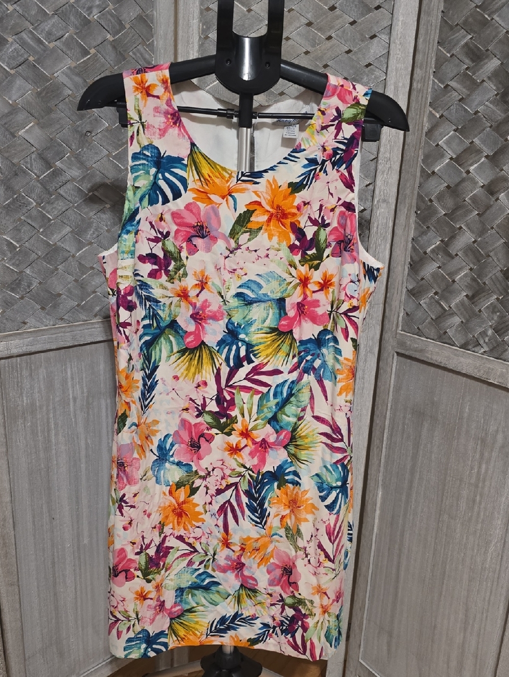 Tommy Bahama Silk Floral Tropical Sleeveless Mini Dress - Pink, Yellow, Blue